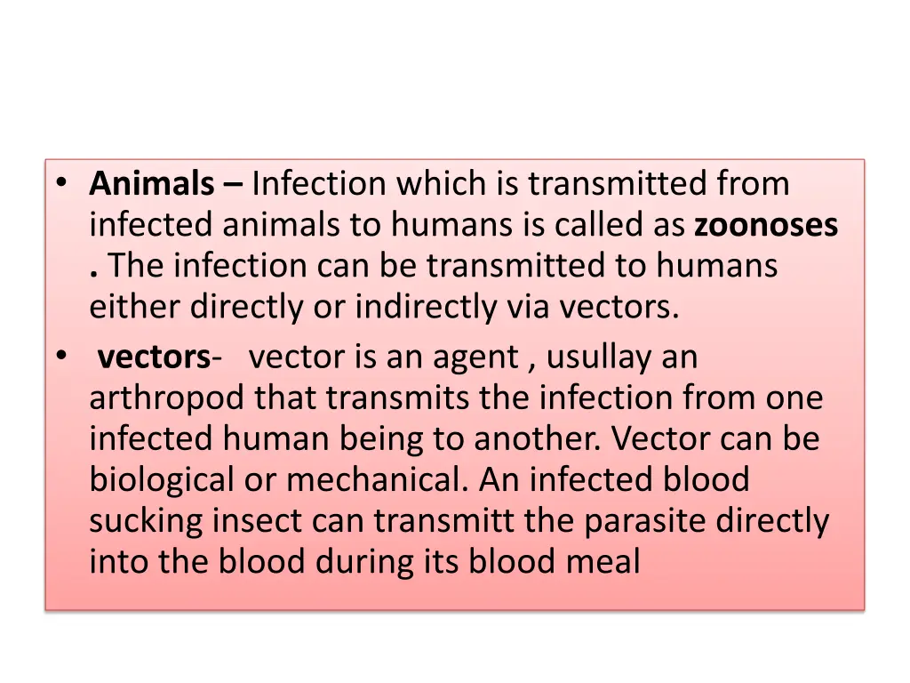 animals infection which is transmitted from