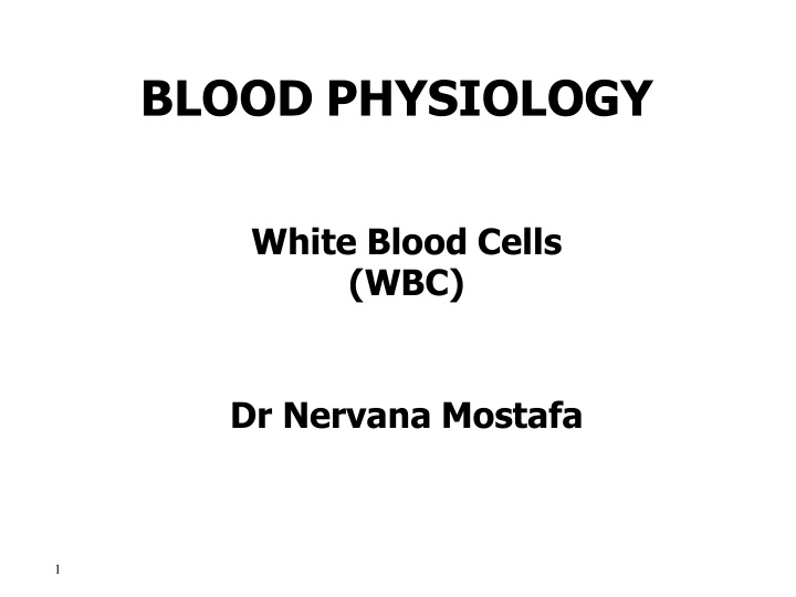 blood physiology