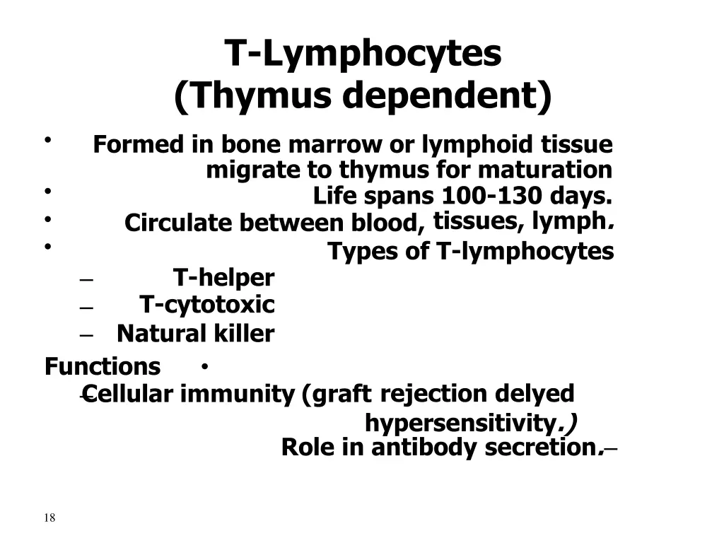 t lymphocytes thymus dependent