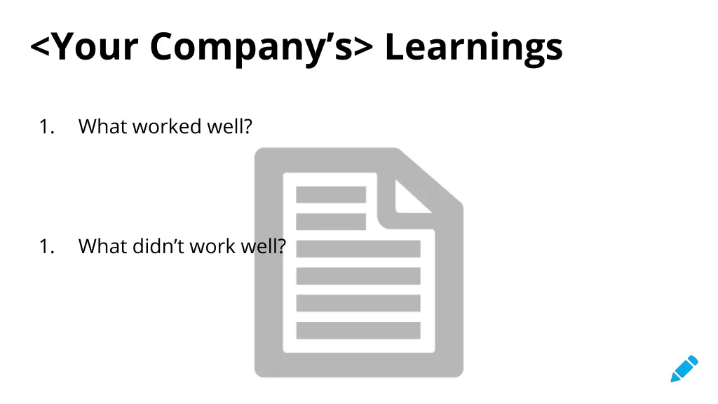 your company s learnings