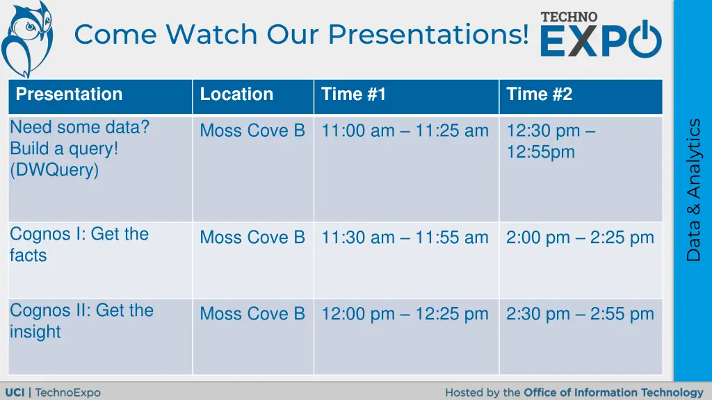 come watch our presentations 1