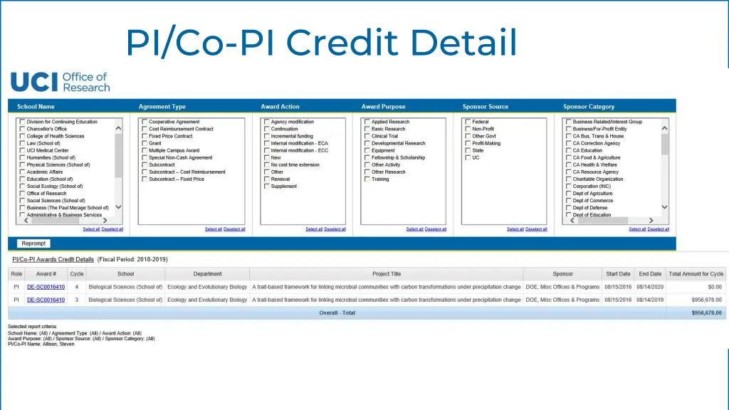 pi co pi credit detail