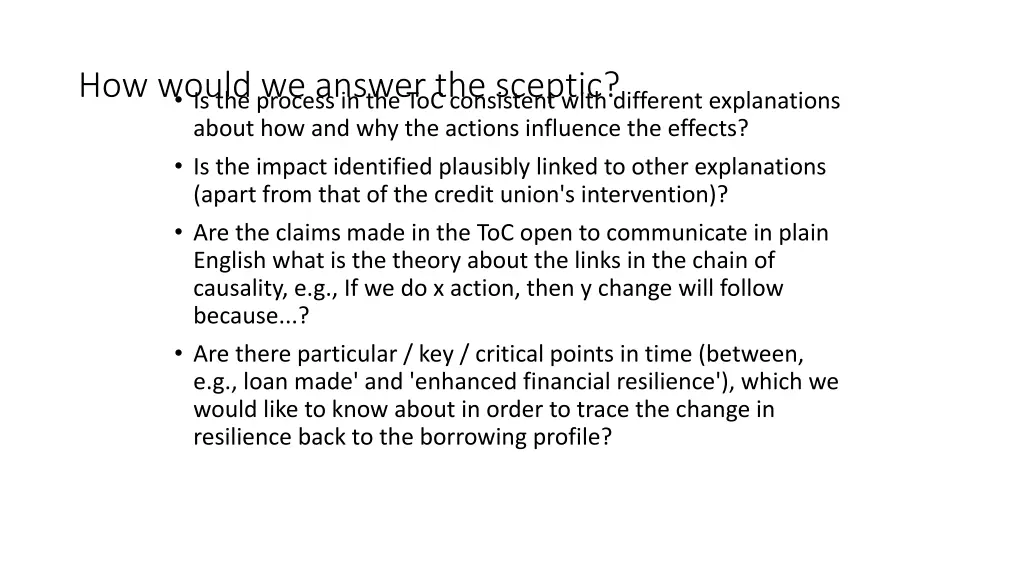 how would we answer the sceptic is the process