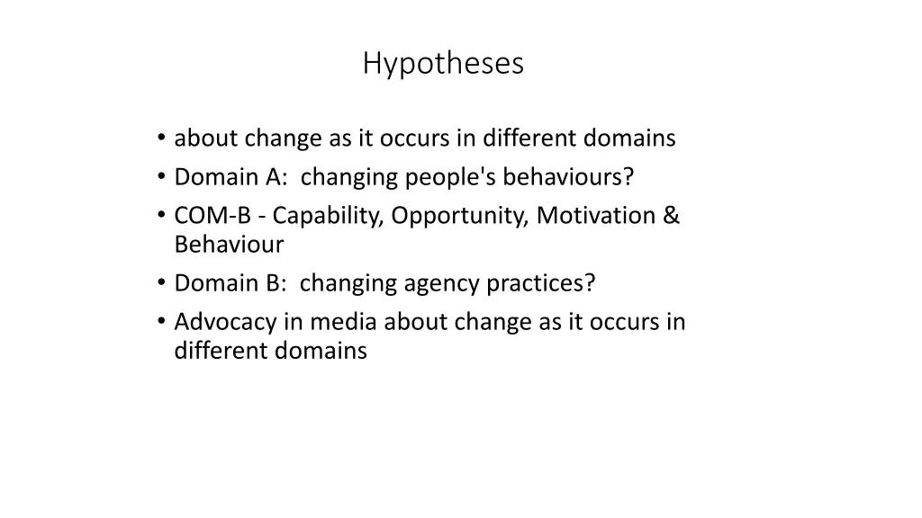 hypotheses