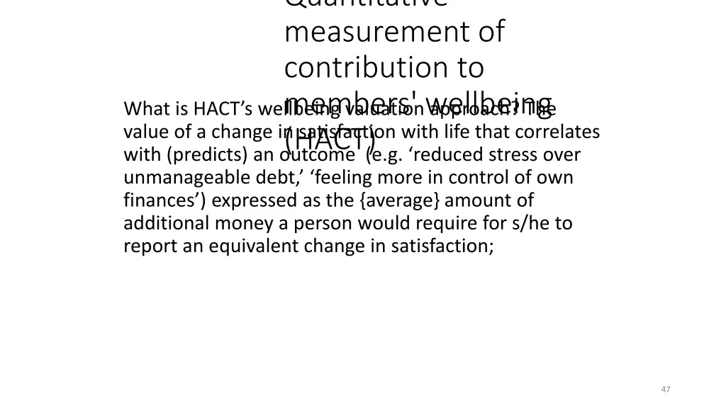 quantitative measurement of contribution