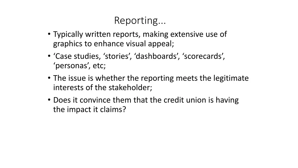 reporting