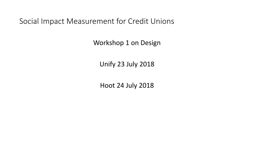 social impact measurement for credit unions