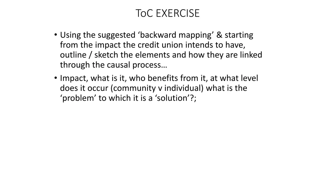 toc exercise