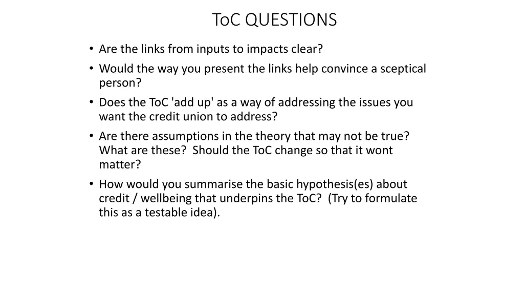 toc questions