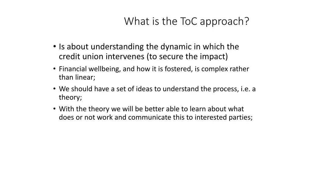 what is the toc approach