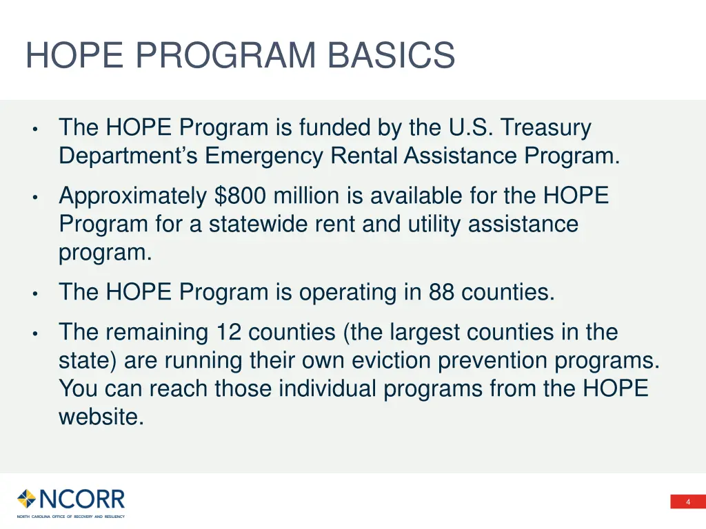 hope program basics