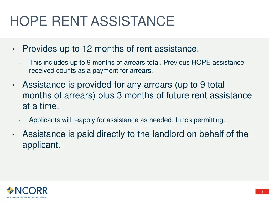 hope rent assistance