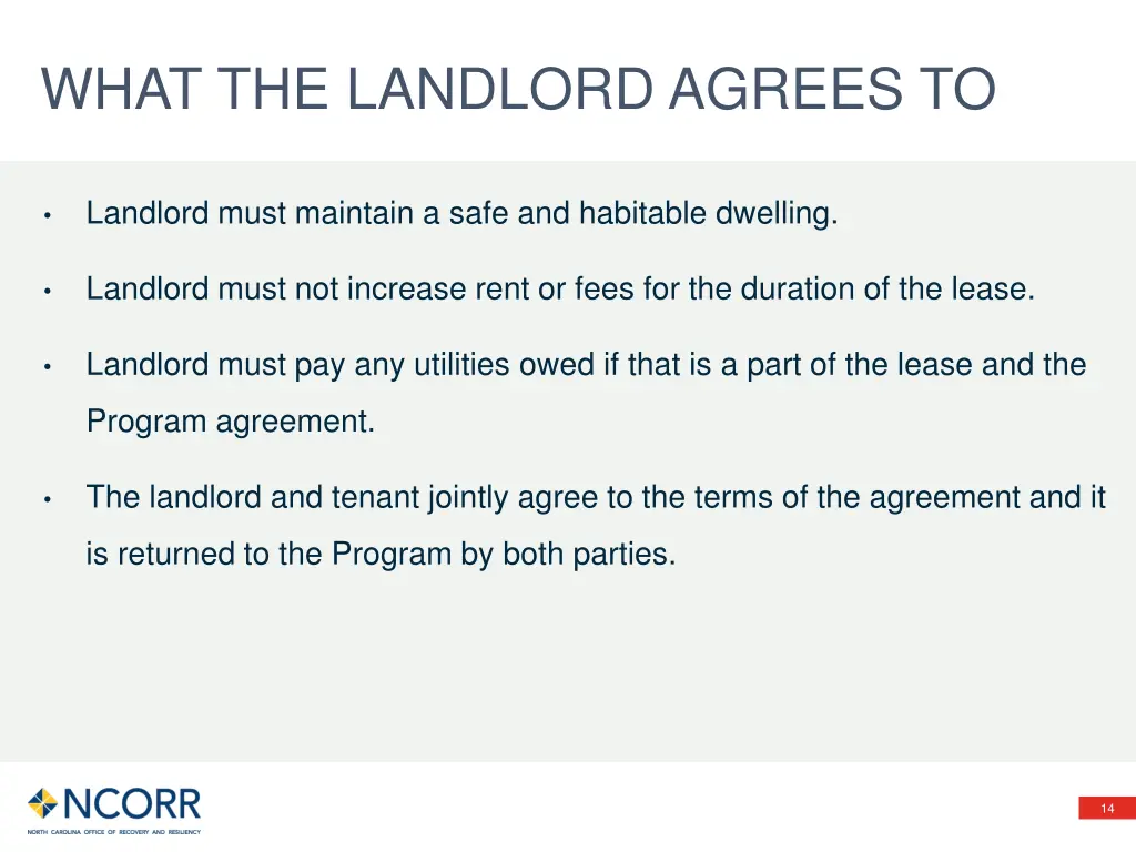 what the landlord agrees to 1