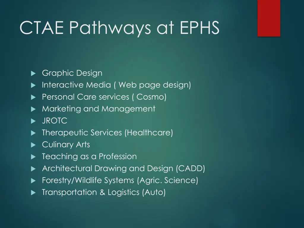 ctae pathways at ephs