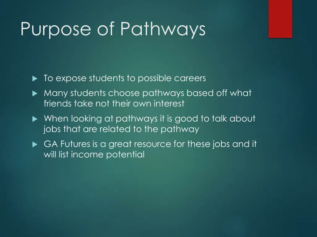 purpose of pathways