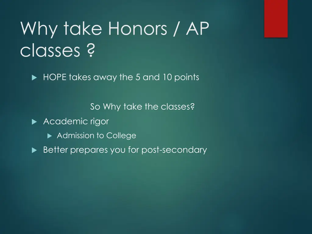 why take honors ap classes