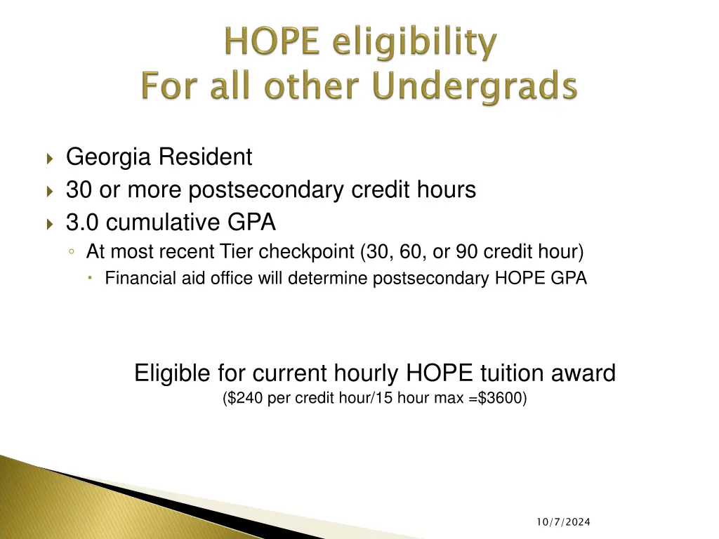 georgia resident 30 or more postsecondary credit