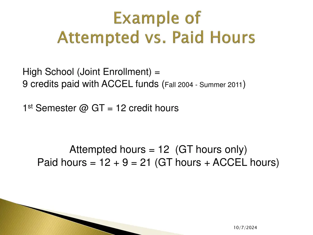 high school joint enrollment 9 credits paid with