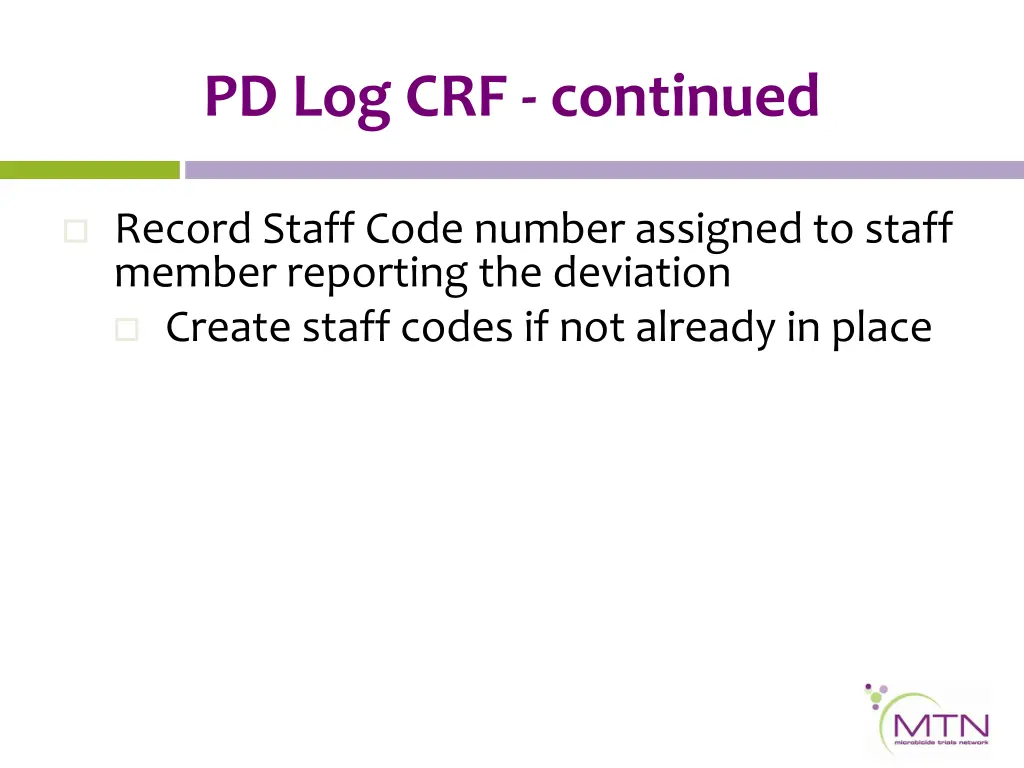 pd log crf continued 3