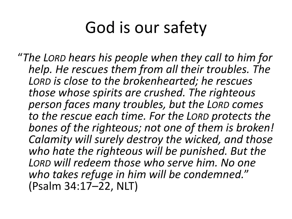 god is our safety