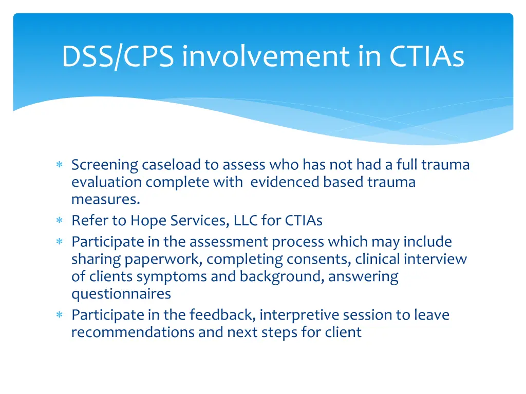 dss cps involvement in ctias