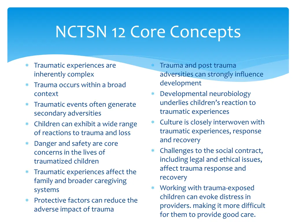 nctsn 12 core concepts