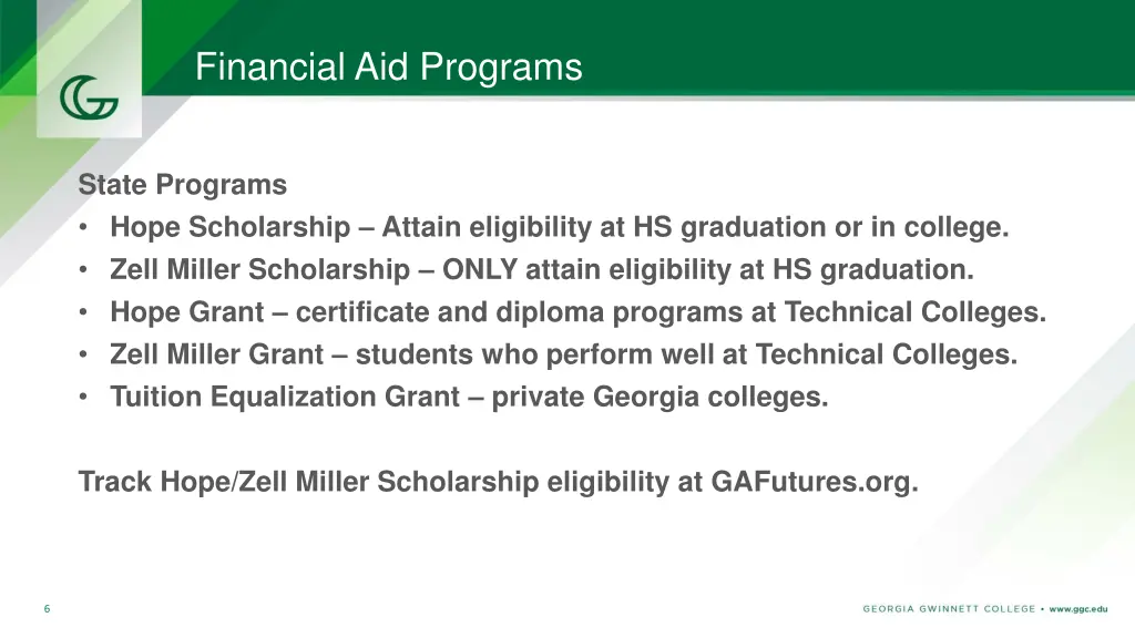 financial aid programs 2