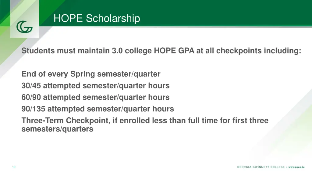 hope scholarship 2