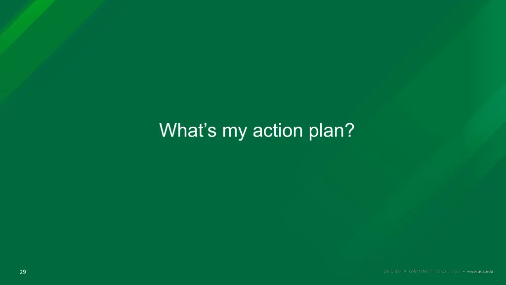 what s my action plan