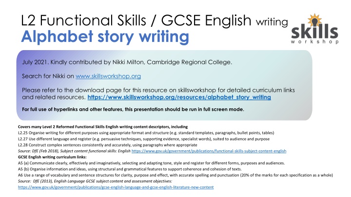 l2 functional skills gcse english writing