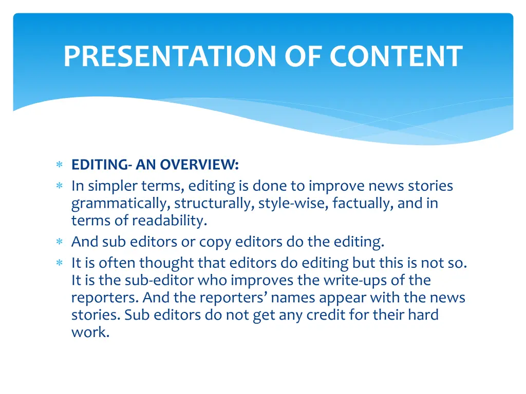 presentation of content 1