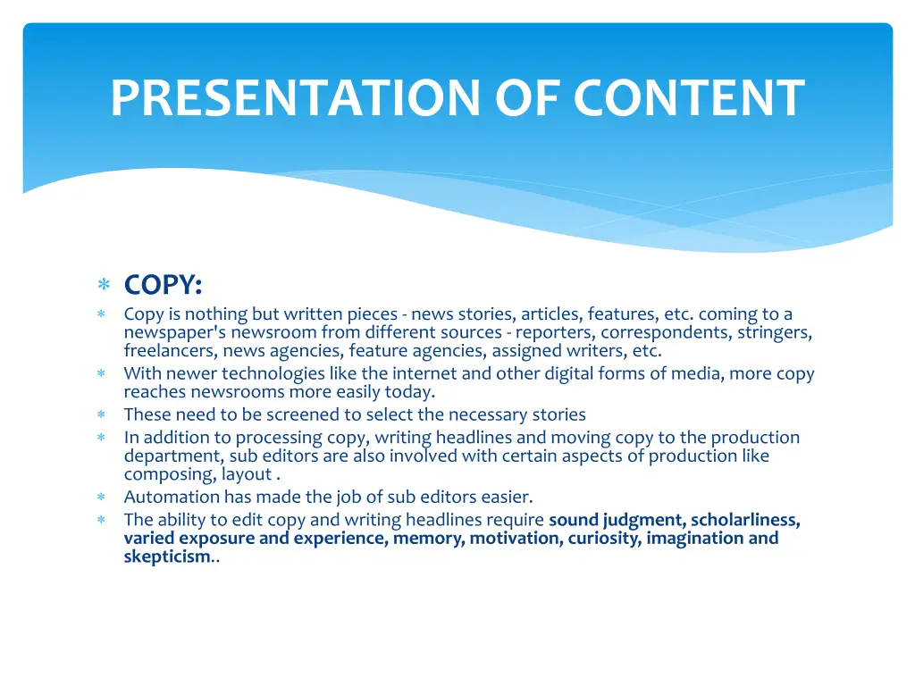 presentation of content 3