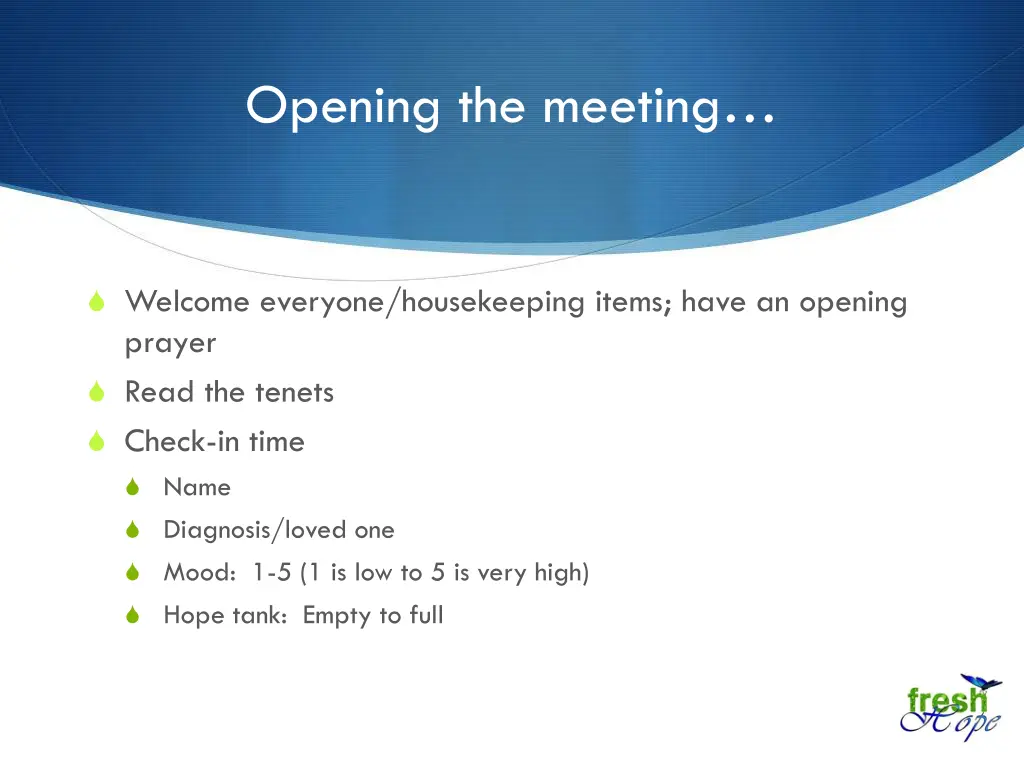 opening the meeting