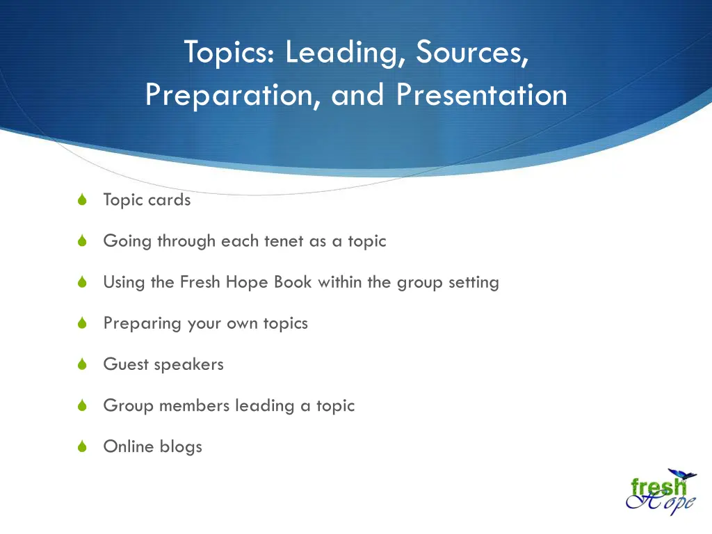 topics leading sources preparation