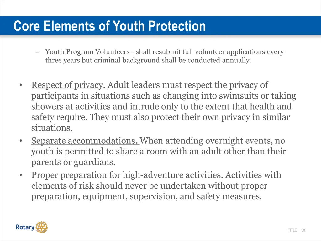 core elements of youth protection 1