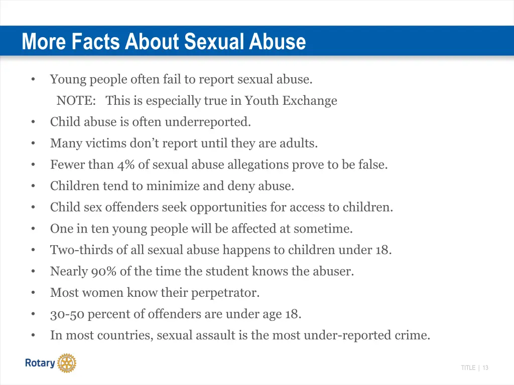 more facts about sexual abuse