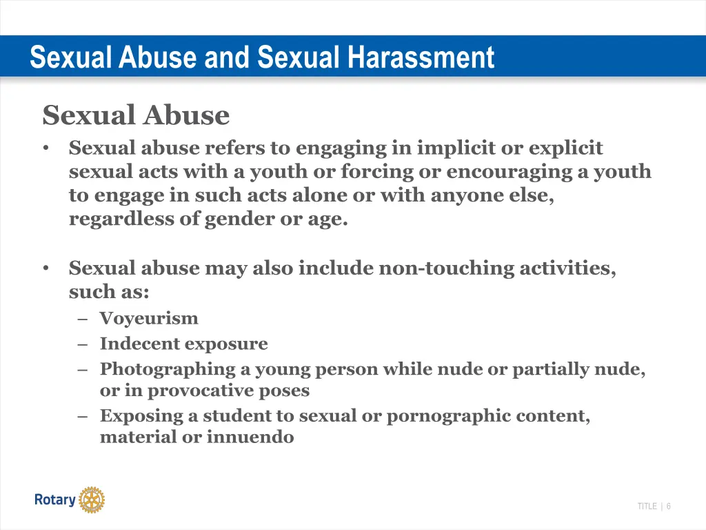 sexual abuse and sexual harassment