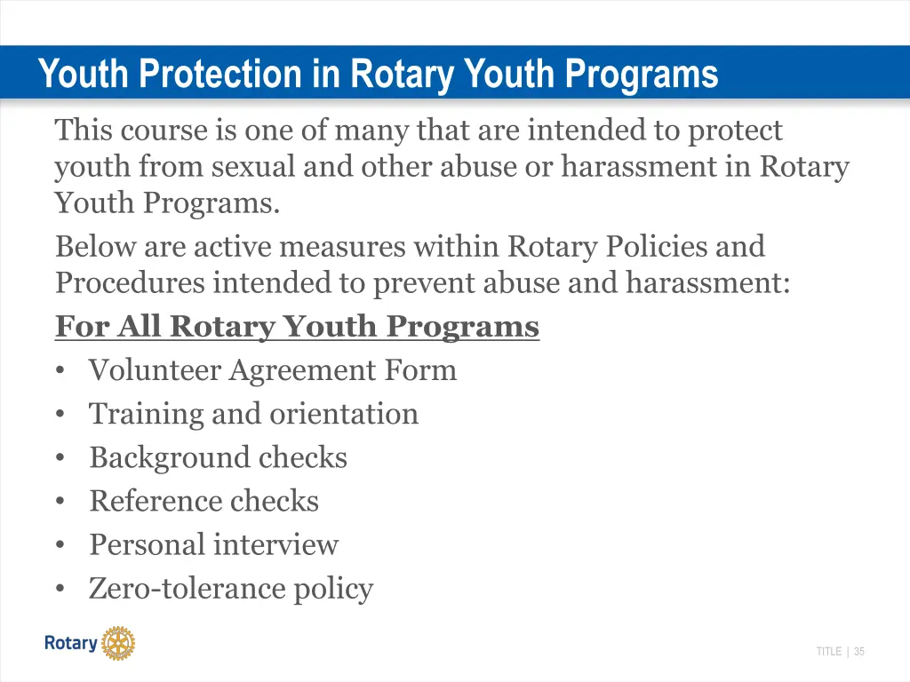 youth protection in rotary youth programs