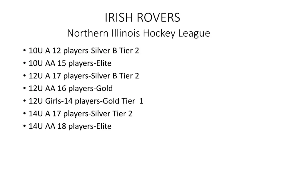 irish rovers northern illinois hockey league