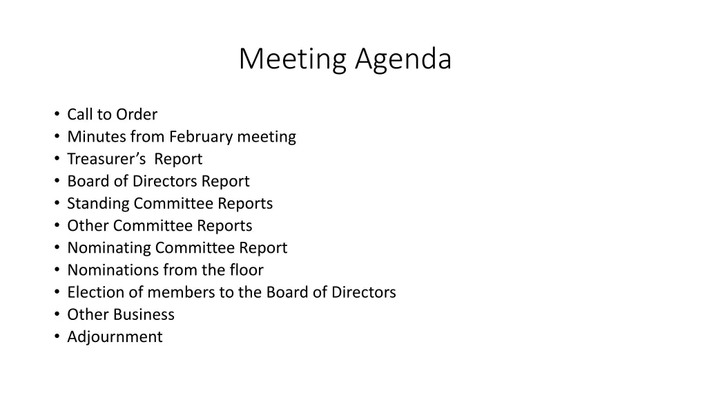 meeting agenda