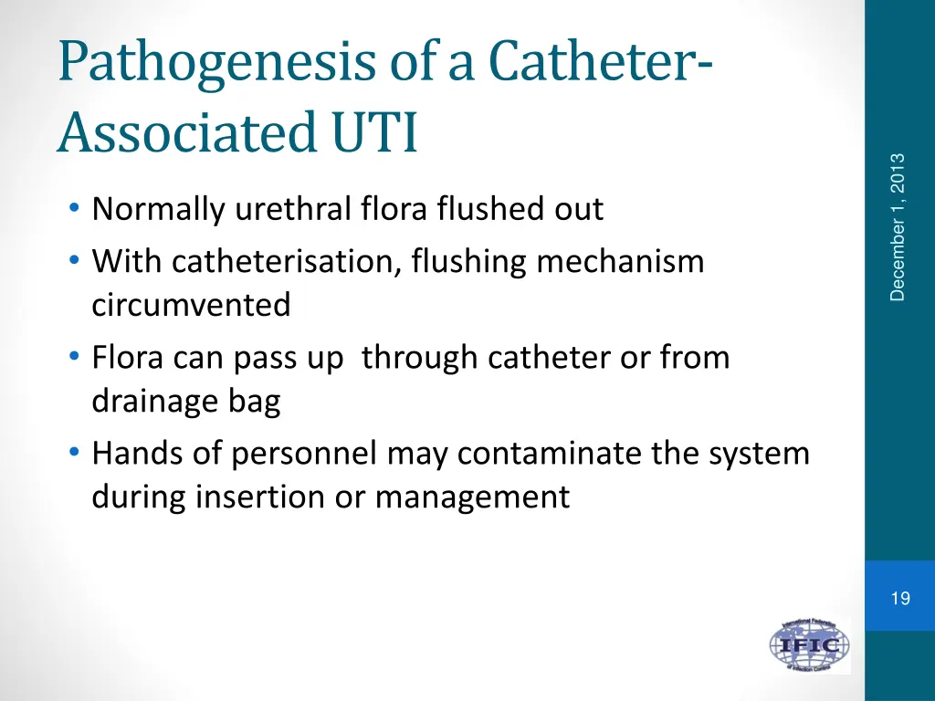 pathogenesis of a catheter associated uti