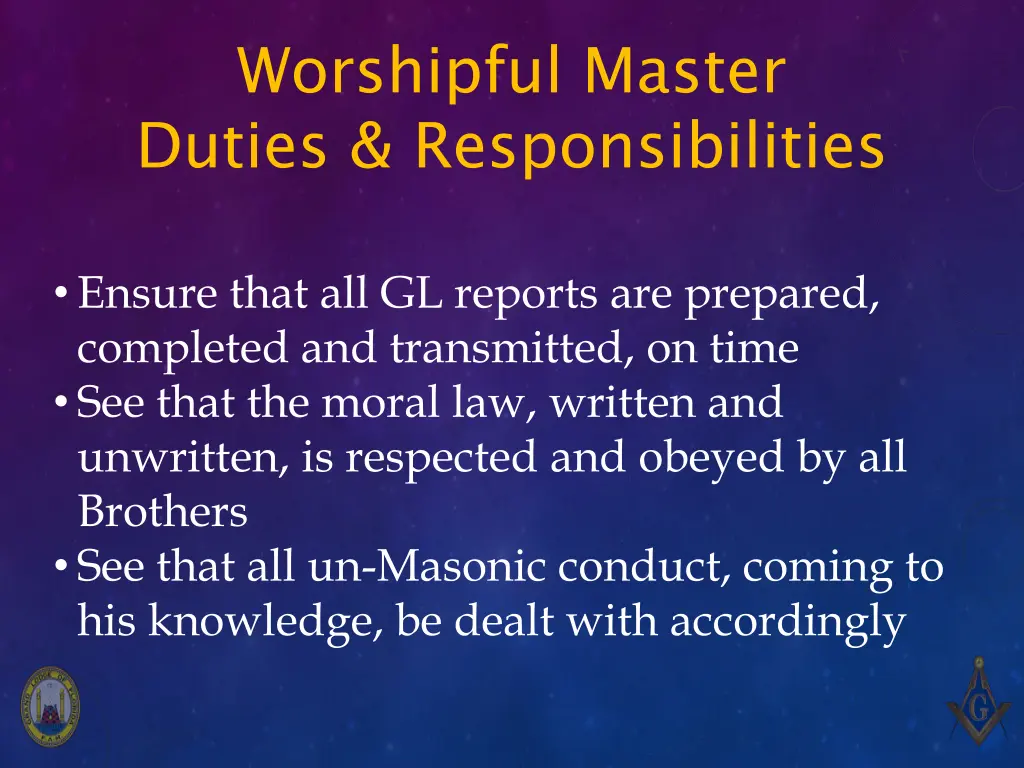 worshipful master duties responsibilities 4