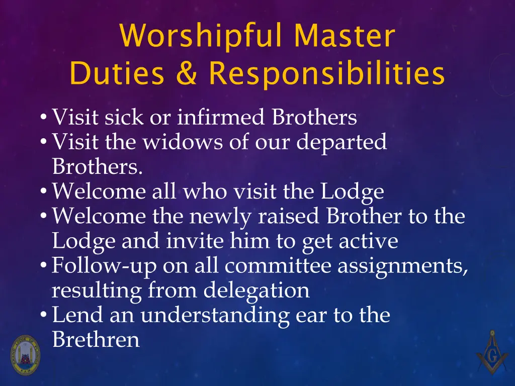 worshipful master duties responsibilities 9