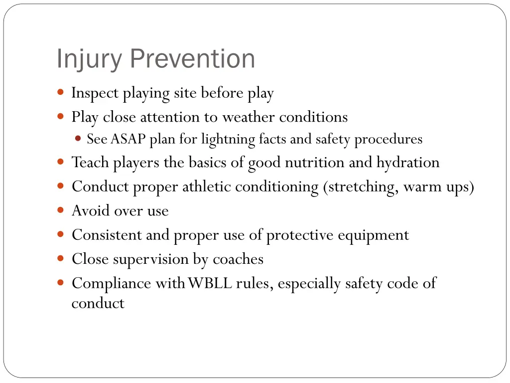 injury prevention