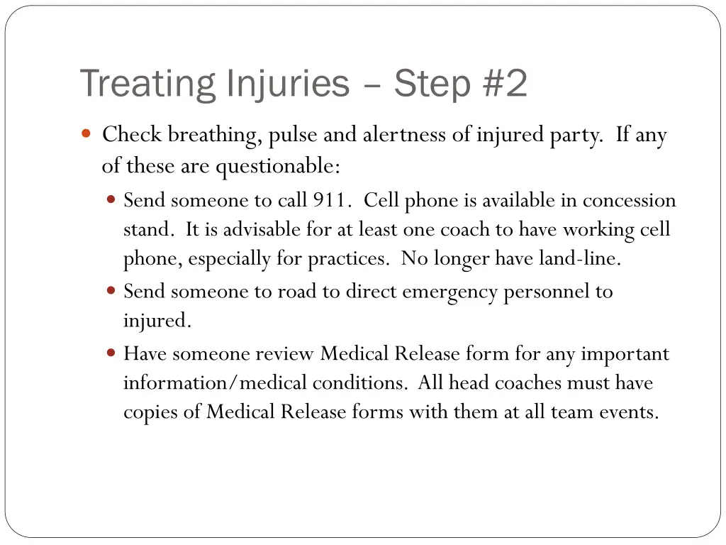 treating injuries step 2