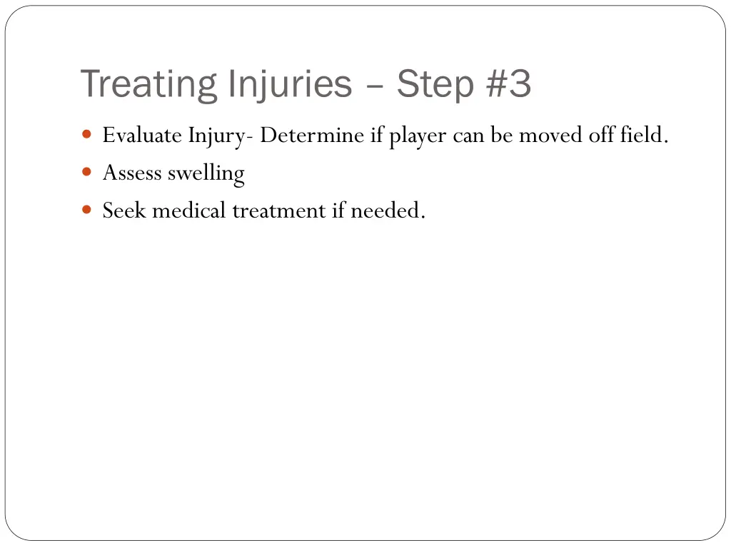 treating injuries step 3