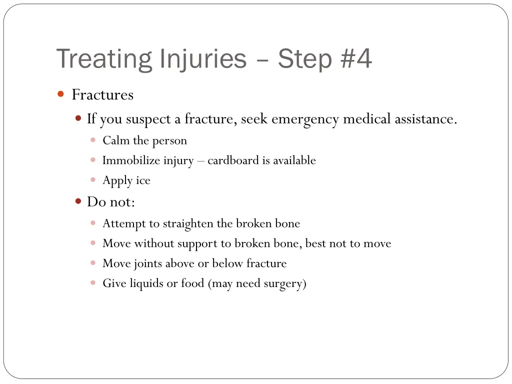 treating injuries step 4 1