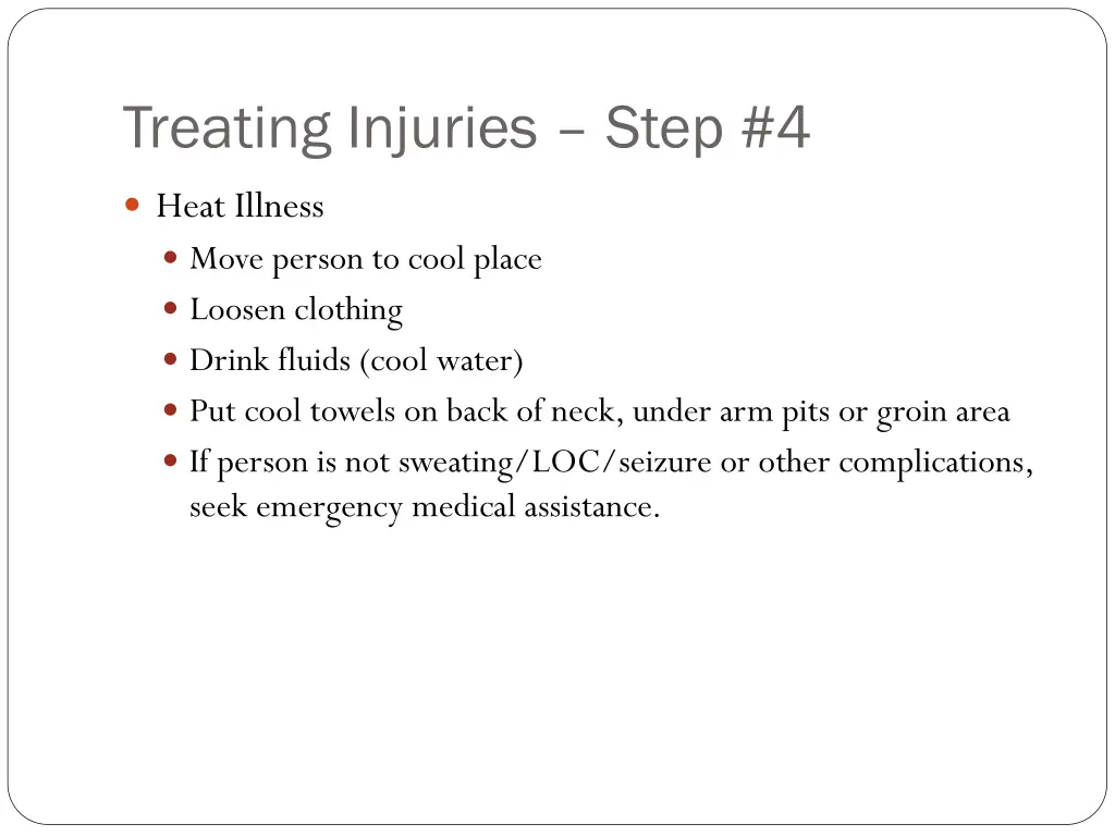 treating injuries step 4 5