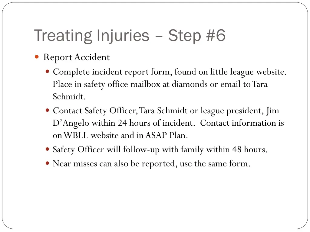 treating injuries step 6