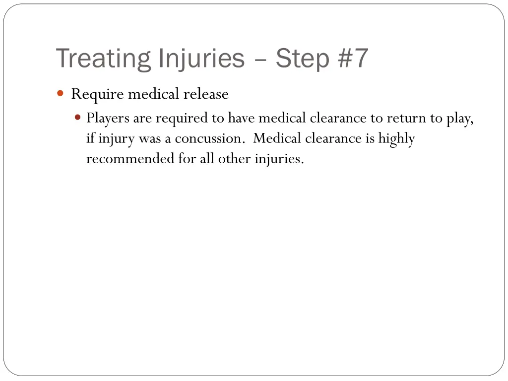 treating injuries step 7